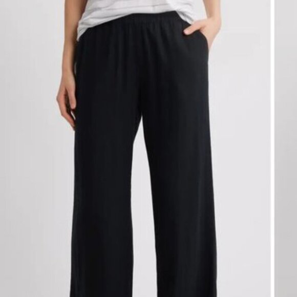 Caslon Linen Blend Wide Leg Pull-On Resort Travel Pants Black Women’s XL NWT - Picture 10 of 15